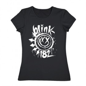 Женская футболка хлопок с принтом Blink 182 в Екатеринбурге, 100% хлопок | прямой крой, круглый вырез горловины, длина до линии бедер, слегка спущенное плечо | punk | группы | кролик | музыка | панк