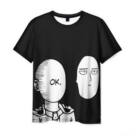 Мужская футболка 3D с принтом Saitama (One-Punch Man) в Екатеринбурге, 100% полиэфир | прямой крой, круглый вырез горловины, длина до линии бедер | Тематика изображения на принте: man | one punch | saitama | ванпач | ванпачмен | генос