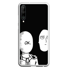 Чехол для Honor P30 с принтом Saitama (One-Punch Man) в Екатеринбурге, Силикон | Область печати: задняя сторона чехла, без боковых панелей | Тематика изображения на принте: man | one punch | saitama | ванпач | ванпачмен | генос