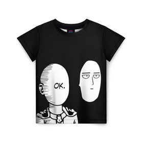 Детская футболка 3D с принтом Saitama (One-Punch Man) в Екатеринбурге, 100% гипоаллергенный полиэфир | прямой крой, круглый вырез горловины, длина до линии бедер, чуть спущенное плечо, ткань немного тянется | Тематика изображения на принте: man | one punch | saitama | ванпач | ванпачмен | генос