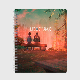 Тетрадь с принтом Life is Strange в Екатеринбурге, 100% бумага | 48 листов, плотность листов — 60 г/м2, плотность картонной обложки — 250 г/м2. Листы скреплены сбоку удобной пружинной спиралью. Уголки страниц и обложки скругленные. Цвет линий — светло-серый
 | caulfield | chloe price | game | kate marsh | life | life is strange | life is strange: before the storm | max | strange | две луны | игры | кейт марш | колфилд | макс | подростки | студенты