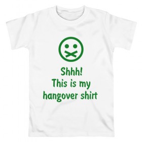 Мужская футболка хлопок с принтом Hangover shirt в Екатеринбурге, 100% хлопок | прямой крой, круглый вырез горловины, длина до линии бедер, слегка спущенное плечо. | 