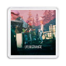 Магнит 55*55 с принтом Life is Strange в Екатеринбурге, Пластик | Размер: 65*65 мм; Размер печати: 55*55 мм | caulfield | chloe price | game | kate marsh | life | life is strange | life is strange: before the storm | max | strange | две луны | игры | кейт марш | колфилд | макс | подростки | студенты