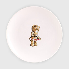 Тарелка с принтом Nasty bear в Екатеринбурге, фарфор | диаметр - 210 мм
диаметр для нанесения принта - 120 мм | Тематика изображения на принте: медведь | мишка | плюшевый | селфи | тедди