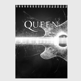 Скетчбук с принтом Queen в Екатеринбурге, 100% бумага
 | 48 листов, плотность листов — 100 г/м2, плотность картонной обложки — 250 г/м2. Листы скреплены сверху удобной пружинной спиралью | queen | брайан мэи | британская | группа | джон дикон | королева | роджер тейлор | рок | фредди меркьюри