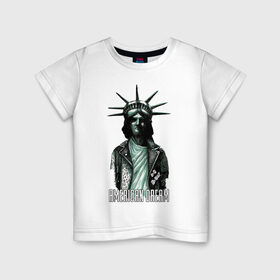 Детская футболка хлопок с принтом American Dream в Екатеринбурге, 100% хлопок | круглый вырез горловины, полуприлегающий силуэт, длина до линии бедер | Тематика изображения на принте: 