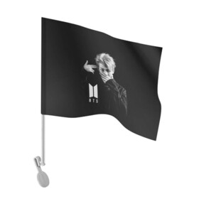 Флаг для автомобиля с принтом BTS RAP MONSTER | БТС в Екатеринбурге, 100% полиэстер | Размер: 30*21 см | bangtan boys | bt21 | bts | bts army | bts stickers | j hope | jimin | jin | jungkook | k pop | rap monster | rapmon | suga | v | бтс | корея | стикеры bts