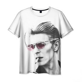 Мужская футболка 3D с принтом Дэвид Боуи в Екатеринбурге, 100% полиэфир | прямой крой, круглый вырез горловины, длина до линии бедер | bowie | david bowie | david robert jones | ziggy stardust | боуи | дэвид боуи | музыка | рок