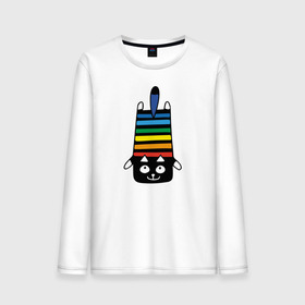 Мужской лонгслив хлопок с принтом Rainbow cat в Екатеринбурге, 100% хлопок |  | black | cat | cool | creative | dark | design | halloween | hype | kitten | rainbow | vanguard | авангард | дизайн | кот | котенок | кошка | креатив | круто | радуга | темный | хайп | хэллоуин | черный