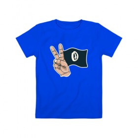 Детская футболка хлопок с принтом Peace в Екатеринбурге, 100% хлопок | круглый вырез горловины, полуприлегающий силуэт, длина до линии бедер | Тематика изображения на принте: peace | мир | мир во всем мире | пис | хиппи