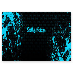Поздравительная открытка с принтом SALLY FACE в Екатеринбурге, 100% бумага | плотность бумаги 280 г/м2, матовая, на обратной стороне линовка и место для марки
 | death | die | face | game | horror | sally | sally face | игра | мальчик с протезом | салли | салли фейс | ужасы