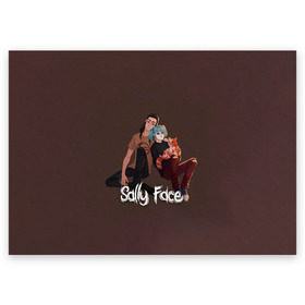 Поздравительная открытка с принтом Sally Face в Екатеринбурге, 100% бумага | плотность бумаги 280 г/м2, матовая, на обратной стороне линовка и место для марки
 | blue | diane | face | fisher | gizmo | henry | johnson | killer | larry | sally | генри | гизмо | джонсон | диана | ларри | лицо | салли | фейс | фишер
