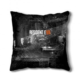 Подушка 3D с принтом RESIDENT EVIL 7 в Екатеринбурге, наволочка – 100% полиэстер, наполнитель – холлофайбер (легкий наполнитель, не вызывает аллергию). | состоит из подушки и наволочки. Наволочка на молнии, легко снимается для стирки | biohazard | biohazard 7 | crocodile | fang | game | hand | monster | new umbrella | resident evil | resident evil 7 | umbrella | umbrella corp | umbrella corporation | zombie