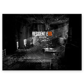 Поздравительная открытка с принтом RESIDENT EVIL 7 в Екатеринбурге, 100% бумага | плотность бумаги 280 г/м2, матовая, на обратной стороне линовка и место для марки
 | biohazard | biohazard 7 | crocodile | fang | game | hand | monster | new umbrella | resident evil | resident evil 7 | umbrella | umbrella corp | umbrella corporation | zombie