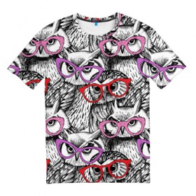 Мужская футболка 3D с принтом Совы в Екатеринбурге, 100% полиэфир | прямой крой, круглый вырез горловины, длина до линии бедер | birds | li | night | owls | predators | red | белый | взгляд | горошек | графика | картинка | красивый | красный | крутой | лучший | мода | модный | молодёжная | ночные | очки | птицы | рисунок | розовый | сила | сиреневый