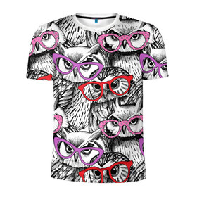 Мужская футболка 3D спортивная с принтом Совы в Екатеринбурге, 100% полиэстер с улучшенными характеристиками | приталенный силуэт, круглая горловина, широкие плечи, сужается к линии бедра | Тематика изображения на принте: birds | li | night | owls | predators | red | белый | взгляд | горошек | графика | картинка | красивый | красный | крутой | лучший | мода | модный | молодёжная | ночные | очки | птицы | рисунок | розовый | сила | сиреневый