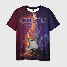 Мужская футболка 3D с принтом Queen в Екатеринбурге, 100% полиэфир | прямой крой, круглый вырез горловины, длина до линии бедер | Тематика изображения на принте: queen | брайан мэи | британская | группа | джон дикон | королева | роджер тейлор | рок | фредди меркьюри