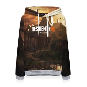 Женская толстовка 3D с принтом RESIDENT EVIL 7 в Екатеринбурге, 100% полиэстер  | двухслойный капюшон со шнурком для регулировки, мягкие манжеты на рукавах и по низу толстовки, спереди карман-кенгуру с мягким внутренним слоем. | biohazard | biohazard 7 | crocodile | fang | game | hand | monster | new umbrella | resident evil | resident evil 7 | umbrella | umbrella corp | umbrella corporation | zombie