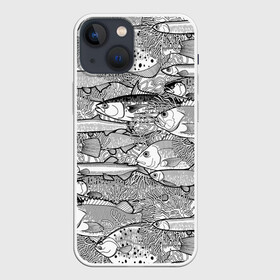 Чехол для iPhone 13 mini с принтом Рыбы в Екатеринбурге,  |  | algae | corals | depth | drawing | fish | g | picture | plants | underwater | water | world | белый | вода | водоросли | глубина | графика | картинка | кораллы | красивый | крутой | лучший | мир | мода | модный | молодёжная | подводный