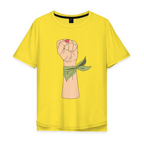 Мужская футболка хлопок Oversize с принтом Феминизм в Екатеринбурге, 100% хлопок | свободный крой, круглый ворот, “спинка” длиннее передней части | fame | девушка | женщина | права | феминистки
