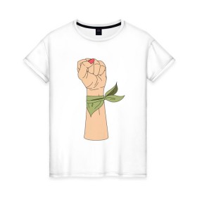 Женская футболка хлопок с принтом Феминизм в Екатеринбурге, 100% хлопок | прямой крой, круглый вырез горловины, длина до линии бедер, слегка спущенное плечо | fame | девушка | женщина | права | феминистки