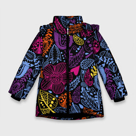 Зимняя куртка для девочек 3D с принтом Осенний орнамент в Екатеринбурге, ткань верха — 100% полиэстер; подклад — 100% полиэстер, утеплитель — 100% полиэстер. | длина ниже бедра, удлиненная спинка, воротник стойка и отстегивающийся капюшон. Есть боковые карманы с листочкой на кнопках, утяжки по низу изделия и внутренний карман на молнии. 

Предусмотрены светоотражающий принт на спинке, радужный светоотражающий элемент на пуллере молнии и на резинке для утяжки. | autumn | графика | жёлтый | искусство | картинка | красивый | красный | крутой | листопад | листья | мода | модный | молодёжная | оранжевый | орнамент | осень | рисунок | рукоделие | синий | стиль