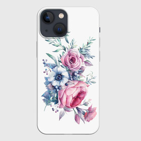 Чехол для iPhone 13 mini с принтом Цветы в Екатеринбурге,  |  | bouquets | flowers | pattern | roses | букеты | графика | жёлтый | зелёный | искусство | картинка | красивый | крутой | листья | мода | модный | молодёжная | оранжевый | орнамент | рисунок | розовый | розы | рукоделие