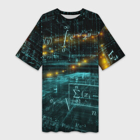 Платье-футболка 3D с принтом Формулы в пространстве в Екатеринбурге,  |  | Тематика изображения на принте: mathematica | алгебра | геометрия | математик | математика | наука | технарь | формула