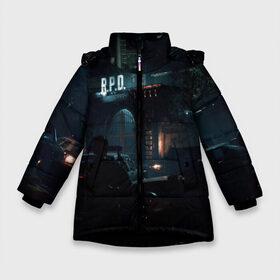 Зимняя куртка для девочек 3D с принтом Resident Evil 2 в Екатеринбурге, ткань верха — 100% полиэстер; подклад — 100% полиэстер, утеплитель — 100% полиэстер. | длина ниже бедра, удлиненная спинка, воротник стойка и отстегивающийся капюшон. Есть боковые карманы с листочкой на кнопках, утяжки по низу изделия и внутренний карман на молнии. 

Предусмотрены светоотражающий принт на спинке, радужный светоотражающий элемент на пуллере молнии и на резинке для утяжки. | biohazard | biohazard 7 | crocodile | fang | game | hand | monster | new umbrella | resident evil | resident evil 7 | umbrella | umbrella corp | umbrella corporation | zombie