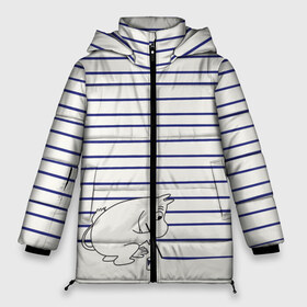 Женская зимняя куртка 3D с принтом Муми-тролль рисует полосы в Екатеринбурге, верх — 100% полиэстер; подкладка — 100% полиэстер; утеплитель — 100% полиэстер | длина ниже бедра, силуэт Оверсайз. Есть воротник-стойка, отстегивающийся капюшон и ветрозащитная планка. 

Боковые карманы с листочкой на кнопках и внутренний карман на молнии | Тематика изображения на принте: moomin | mumintroll | кисточка | краска | краски | линии | мумитроль | полоски | снорк   (вместо арт 1711113) | тельняшка