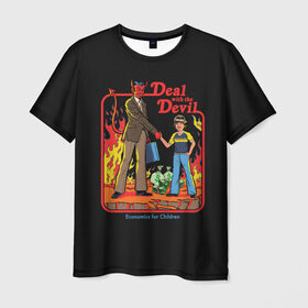 Мужская футболка 3D с принтом Devil Deal в Екатеринбурге, 100% полиэфир | прямой крой, круглый вырез горловины, длина до линии бедер | 80 е | 80s | 90 е | 90s | oldschool | retro | retrowave | stranger thing | vintage | винтаж | олдскул | ретро | ретровейв | странные дела