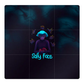 Магнитный плакат 3Х3 с принтом Sally Face в Екатеринбурге, Полимерный материал с магнитным слоем | 9 деталей размером 9*9 см | 