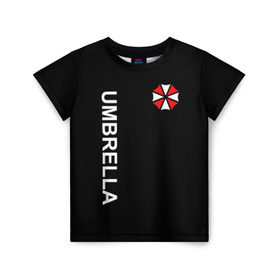 Детская футболка 3D с принтом UMBRELLA CORP в Екатеринбурге, 100% гипоаллергенный полиэфир | прямой крой, круглый вырез горловины, длина до линии бедер, чуть спущенное плечо, ткань немного тянется | Тематика изображения на принте: ada wong | biohazard | game | gamer | leon | logo | mistic | raccoon city | re2 | resident evil 2 | rpd | stars | umbrella | ада вонг | амбрелла | зомби | игра | мистика | ужасы