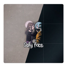 Магнитный плакат 3Х3 с принтом Sally Face в Екатеринбурге, Полимерный материал с магнитным слоем | 9 деталей размером 9*9 см | sally face | гизмо | девид | девочка | игра | лари | ларри | мальчик | маска | мрачная | на лице | пых | с протезом | сал | сали | салли | салли фейс | фейс | фэйс | эддисон | эшли