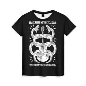 Женская футболка 3D с принтом Black Rebel Motorcycle Club в Екатеринбурге, 100% полиэфир ( синтетическое хлопкоподобное полотно) | прямой крой, круглый вырез горловины, длина до линии бедер | black rebel motorcycle club | brmc | rock | группы | инди | музыка | рок | рок н ролл