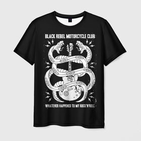 Мужская футболка 3D с принтом Black Rebel Motorcycle Club в Екатеринбурге, 100% полиэфир | прямой крой, круглый вырез горловины, длина до линии бедер | Тематика изображения на принте: black rebel motorcycle club | brmc | rock | группы | инди | музыка | рок | рок н ролл