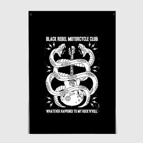 Постер с принтом Black Rebel Motorcycle Club в Екатеринбурге, 100% бумага
 | бумага, плотность 150 мг. Матовая, но за счет высокого коэффициента гладкости имеет небольшой блеск и дает на свету блики, но в отличии от глянцевой бумаги не покрыта лаком | black rebel motorcycle club | brmc | rock | группы | инди | музыка | рок | рок н ролл