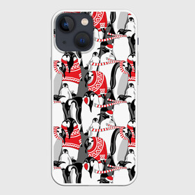 Чехол для iPhone 13 mini с принтом Пингвины в Екатеринбурге,  |  | аниме | антарктида | графика | греются | зима | искусство | картинка | красивый | крутой | м | мода | модный | молодёжная | новый год | орнамент | пингвины | полоски | праздник | птицы | рисунок