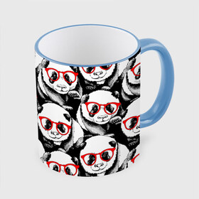 Кружка 3D с принтом Панды в красных очках в Екатеринбурге, керамика | ёмкость 330 мл | animals | bears | funny | head | muzzl | pandas | red | весёлые | взгляд | голова | графика | животные | искусство | картинка | красивый | красные | крутой | медведи | мода | модный | молодёжная | очки | панды | рисунок
