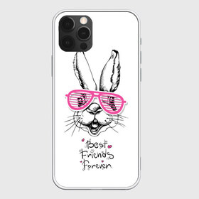 Чехол для iPhone 12 Pro Max с принтом Best Friends Forever в Екатеринбурге, Силикон |  | animal | best friends | forever | hare | hearts | love | rabbit | белый | графика | друзья | животное | заяц | искусство | картинка | кролик | крутой | лучшие | лучший | любоввь | модный | навсегда | очки | полосатые | рисунок