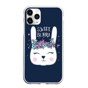 Чехол для iPhone 11 Pro матовый с принтом Sweet bunny в Екатеринбурге, Силикон |  | art | creat | drawing | graphics | picture | белый | влюбленный | графика | день святого валентина | заяц | зеленый | искусство | картинка | кролик | крутой | лучший | любовь | модный | подарок | праздник | пушистый