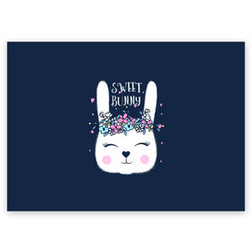 Поздравительная открытка с принтом Sweet bunny в Екатеринбурге, 100% бумага | плотность бумаги 280 г/м2, матовая, на обратной стороне линовка и место для марки
 | art | creat | drawing | graphics | picture | белый | влюбленный | графика | день святого валентина | заяц | зеленый | искусство | картинка | кролик | крутой | лучший | любовь | модный | подарок | праздник | пушистый