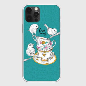 Чехол для iPhone 12 Pro Max с принтом Tea party в Екатеринбурге, Силикон |  | art | best | c | creativity | drawing | graphics | phontase | picture | белый | блюдца | вечеринка | графика | зелёный | искусство | картинка | кружки | крутой | ложки | лучший | модный | птицы | расписные | рисунок | розы