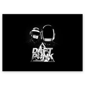 Поздравительная открытка с принтом Daft Punk в Екатеринбурге, 100% бумага | плотность бумаги 280 г/м2, матовая, на обратной стороне линовка и место для марки
 | daft punk | electronic | house | human | music | robot | дафт панк | музыка | синти поп | хаус | электроника