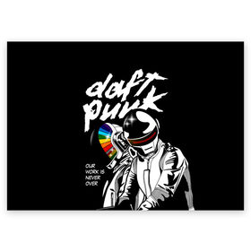 Поздравительная открытка с принтом Daft Punk в Екатеринбурге, 100% бумага | плотность бумаги 280 г/м2, матовая, на обратной стороне линовка и место для марки
 | Тематика изображения на принте: daft punk | electronic | house | human | music | robot | дафт панк | музыка | синти поп | хаус | электроника