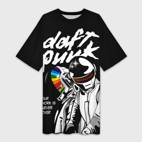 Платье-футболка 3D с принтом Daft Punk в Екатеринбурге,  |  | Тематика изображения на принте: daft punk | electronic | house | human | music | robot | дафт панк | музыка | синти поп | хаус | электроника