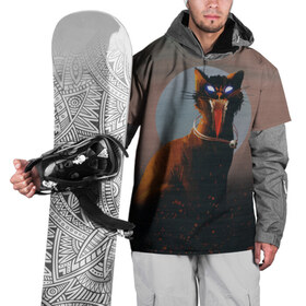 Накидка на куртку 3D с принтом Орущий кот в Екатеринбурге, 100% полиэстер |  | big | арт | крупные арты | крупные принты | сумасшедшие арты