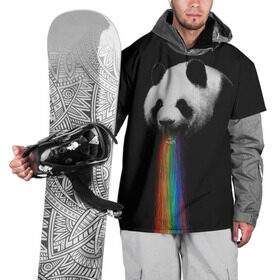 Накидка на куртку 3D с принтом Радужная панда в Екатеринбурге, 100% полиэстер |  | Тематика изображения на принте: big | арт | крупные арты | крупные принты | сумасшедшие арты