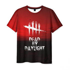 Мужская футболка 3D с принтом DEAD BY DAYLIGHT в Екатеринбурге, 100% полиэфир | прямой крой, круглый вырез горловины, длина до линии бедер | dead by daylight | game | hillbilly | maniacs | trapper | wraith | деревенщина | игра | мертвые днем | охотник | призрак