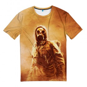 Мужская футболка 3D с принтом Апокалипсис в Екатеринбурге, 100% полиэфир | прямой крой, круглый вырез горловины, длина до линии бедер | апокалипсис | конец света | противогаз | солдат | ядерное оружие